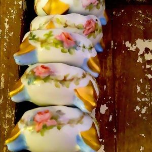 ANTIQUE SALT CELLARS UNMARKED LIMOGES